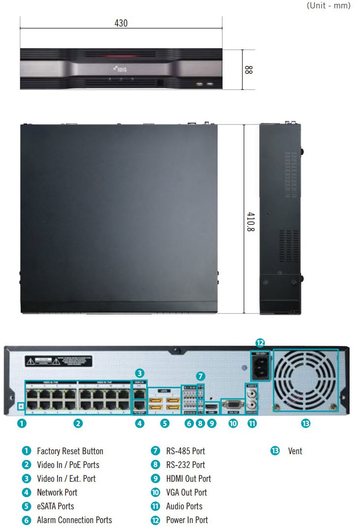 Afmetingen DR-6200PS-S serie