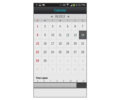 Screenshot Calendar IDIS Mobile