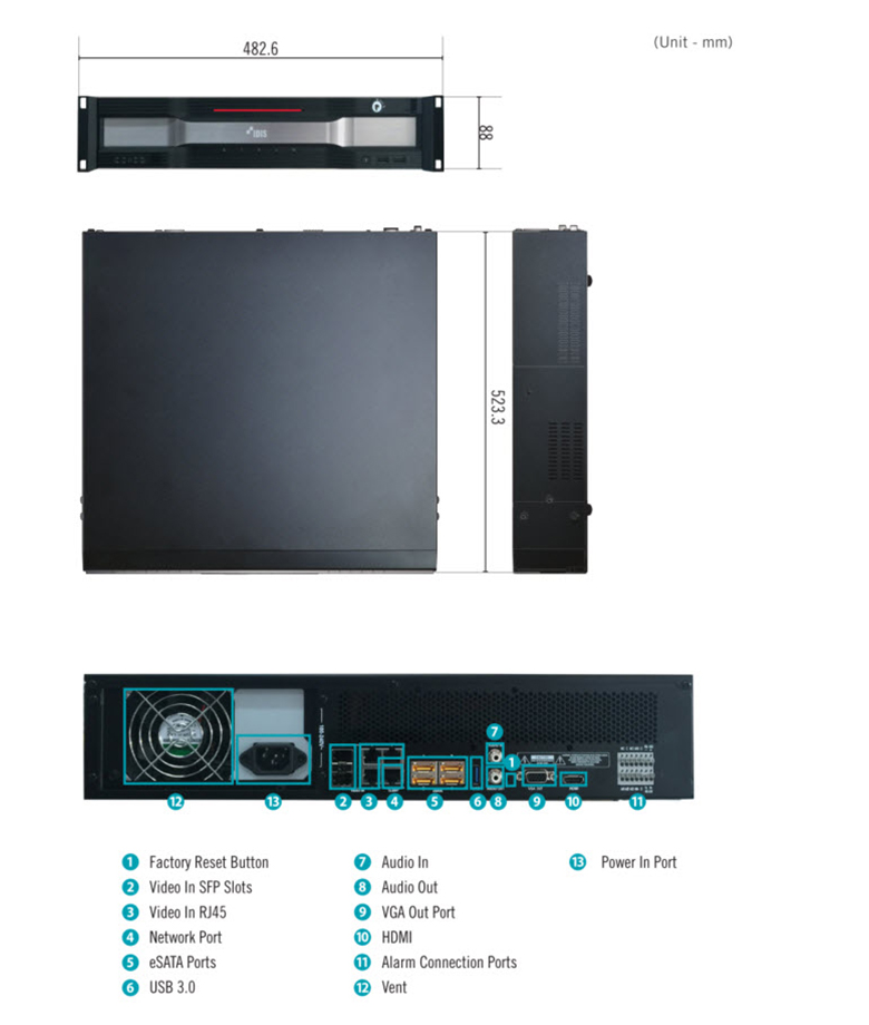 DR-8300 serie afmetingen